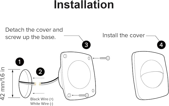 Dream lighting 12 Volt Black Waterproof LED Courtesy/Deck/Landscape Lighting Fixture for RV, Marine, Boat, Recessed Mount 0.15 Watt, IP65 Warm White Pack of 6
