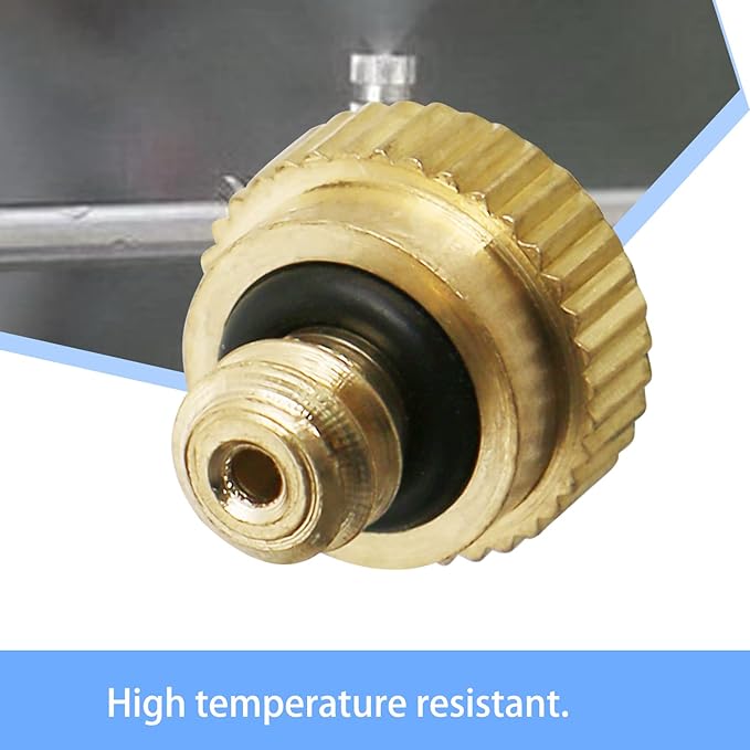 Aopin G 3/16 Brass Misting Nozzles 0.8mm / 0.03" Orifice Atomizing Mister Sprayer Nozzle Suitable For Outdoor Cooling,Garden Irrigation,Fountain, Crop Nutrient Injection, Greenhouse 8 Pcs