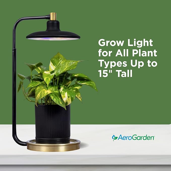 AeroGarden Tabletop Grow Light for Indoor Plants, Grow Live Plants Anywhere in The Home, Adjustable Light Modes, Black