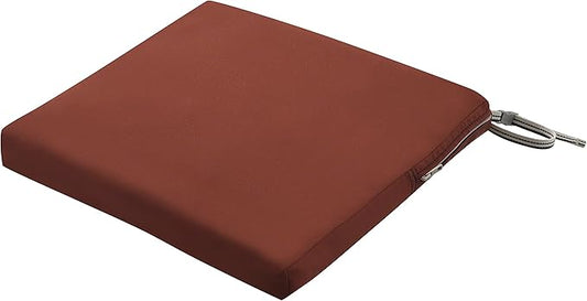 Classic Accessories Ravenna Water-Resistant 17 x 15 x 2 Inch Patio Seat Cushion, Spice, Chair Seat Cushion