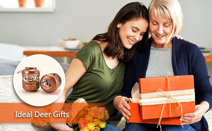 Deer Solar Lanterns Outdoor Waterproof Hanging Solar Lights Deer Gifts for Women Men Metal Decorative LED Lanterns for Yard, Patio, Lawn, Tabletop, Pathway, Landscape, Garden Decor