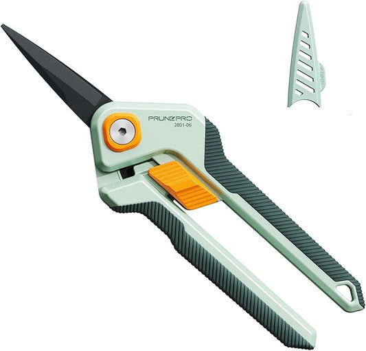 PrunePro Garden Scissors Pruning Shears Sharp Stainless Steel Non-Stick Teflon Coating Blade for Precise Cuts Garden Snip Bonsai Clippers for Plants Rose Flower