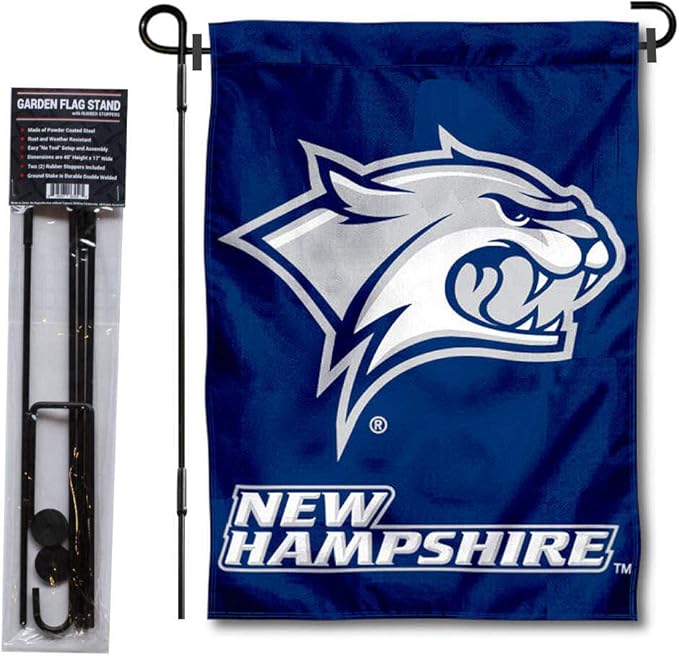 College Flags & Banners Co. New Hampshire Wildcats Garden Flag with Stand Holder
