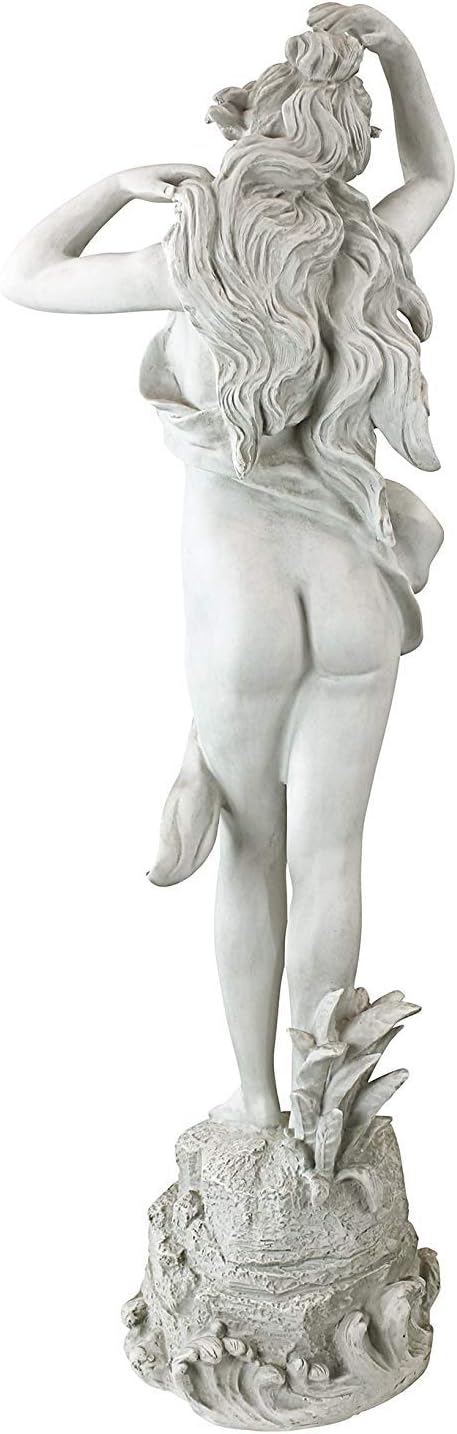 Design Toscano Spring Awakening Classic Woman Garden Statue, 14 inches wide, 40 inches tall, Cast Stone Resin, Antique Stone Finish