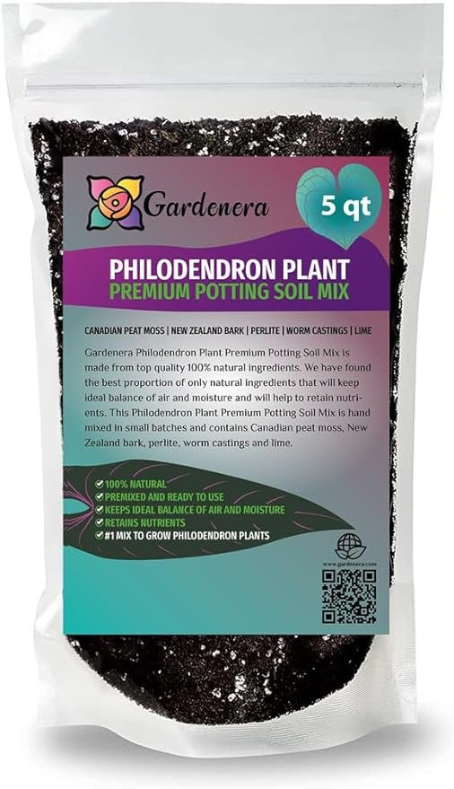 Premium Philodendron Potting Soil by Gardenera - Unlock The Full Potential of Your Plants - 5 QUARTS