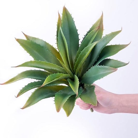 Veryhome Succulents Plants Artificial Aloe Plant, 12.5Inch Large Faux Succulents Unpotted, Premium Crafting DIY Greenery Decor for Indoor & Outdoor(Green)