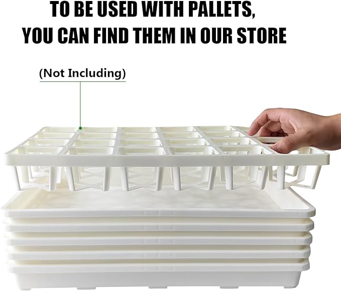5 Pack Nursery Pot Tray, Carrying and Holding Plant Tray for Pot 24 Cell Carrying Holder Drainage Watering Plant Tray (White)