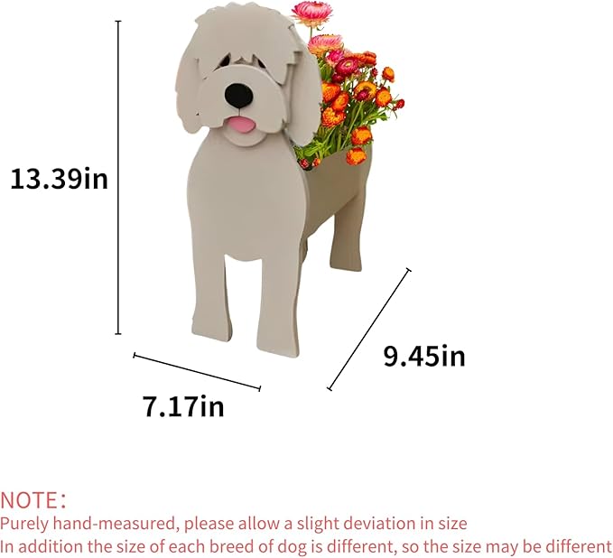 Golden Doodle Dog Planter Plant Pots,Cute Garden Dog Flower Planter,Dog Planters Birthday Gifts for Women,Office,Indoor/Outdoor Decor(9.45 * 7.17 * 13.82in)