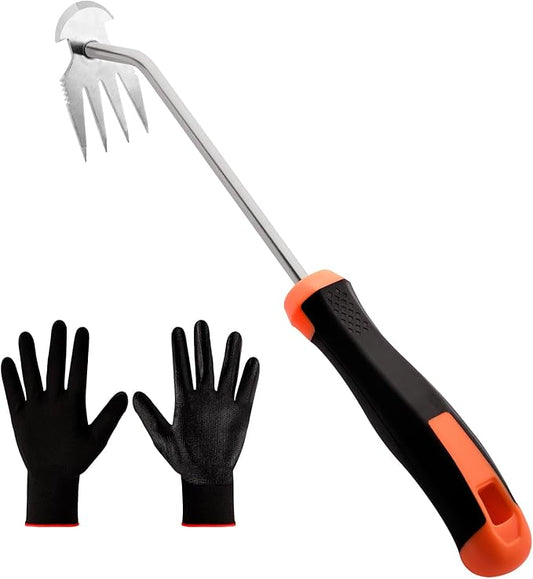 Weed Removal Tool，Portable Garden Weeder Tool，2024 New Manganese Steel Weed Puller Tool with Rubber Handle for Vegetable Gardening Garden Yard Farm Farm Planting & Uprooting Weeding Tool