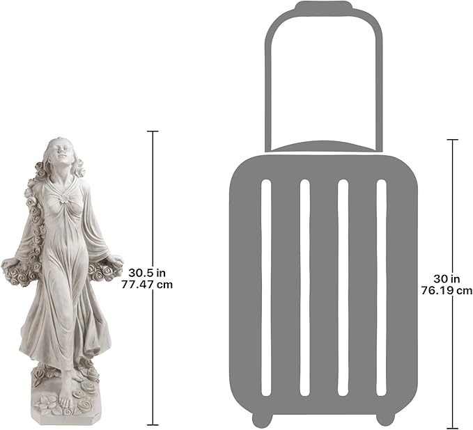 Design Toscano KY47018 Flora Divine Patroness of Gardens Roman Statue, 14 Inches Wide, 14 Inches Deep, 31 Inches High, Antique Stone Finish