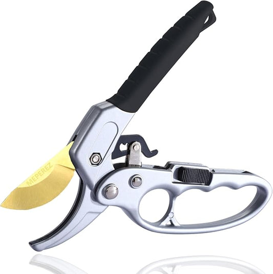 Ultra Sharp Germany Titanium Steel Pruning Shears - Cuts 3X Easier, Weak Hand Arthritis Snips, Rust-Resistant, Effortlessly 1-Inch Cut Capacity Garden Scissors, Ergonomic Handle