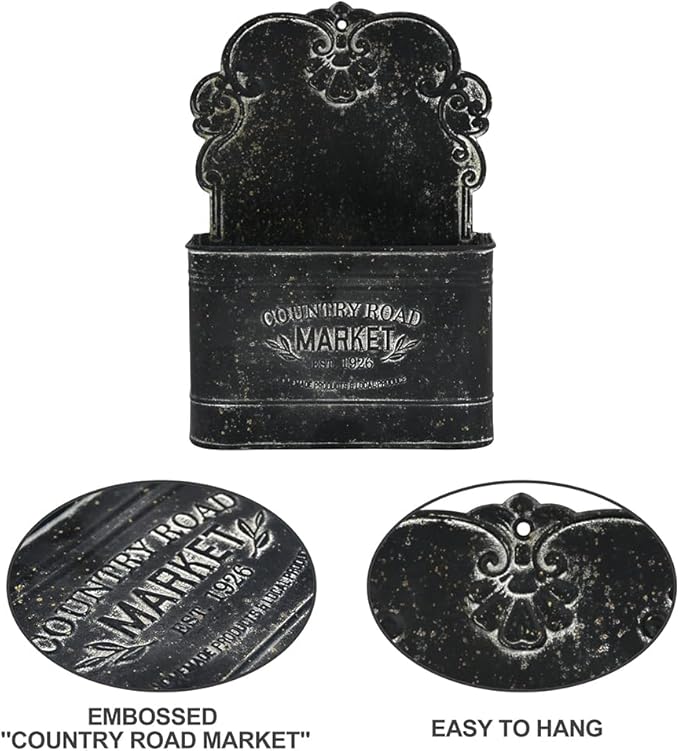 All Chic Black Wall Planter Metal Wall Planter Outdoor Wall Planter Wall Hanging Planter Rustic Wall Mount Planter Outdoor Indoor Wall Planter for Farmhouse Decor