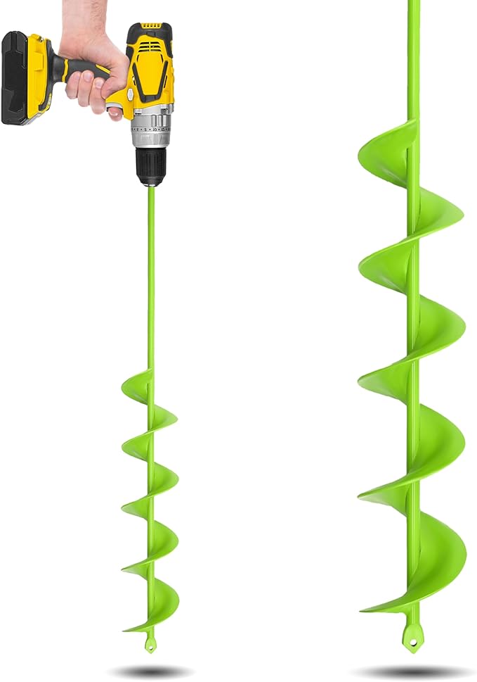 Auger Drill Bit for Planting - 3 x 24 inch Plant Auger for Cordless Drill - Bulb Planter Tool for Bulbs Planting&Holes Digging - 3/8" Hex Drive Drill