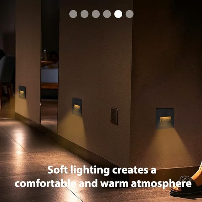 8Pack 3W LED Recessed Wall Light, 85-230V Step Lights Warm White 3000K, IP65 Waterproof Stair Light Staircase Light lamp, Inside Outside Garden Balcony Corridor, Aluminum, 120V,Black