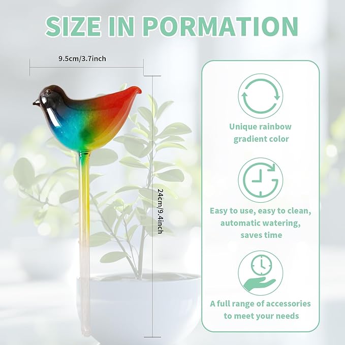 Glass Plant Watering Globes, Flower Watering Globes Self Watering Star Plant Watering Pot, Automatic Multicolored Glass Watering Spray for Everyday Use,3 Pack (B)