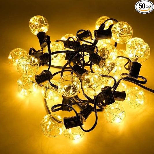 58 FT Outdoor String Lights LED with 50 Bulbs(3 Spare), G40 Globe Patio Lights Outdoor, Waterproof Patio Lights Outdoor, Commercial Hanging Lights for Backyard Decor, Porch, Deck, Party, Garden