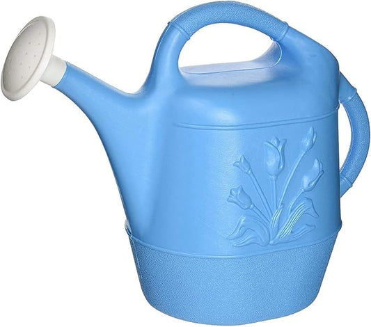 PMU 2 Gallon Watering Can - Garden Watering Can for Indoor & Outdoor Plants - Plastic Water Can with Detachable Sprinkler Head - Large Water Pot, Made in USA - Blue Pkg/1