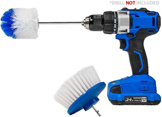 Drill-Powered Cleaning Brushes - 2-Brush Drill Accessory Combo Kit