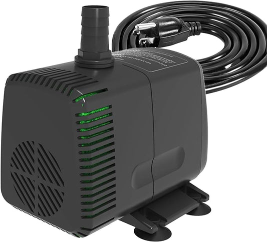 Submersible Pump 880GPH with AUTO-Shut-Off 10ft High Lift for Fountains, Hydroponics, Ponds, Aquariums & More