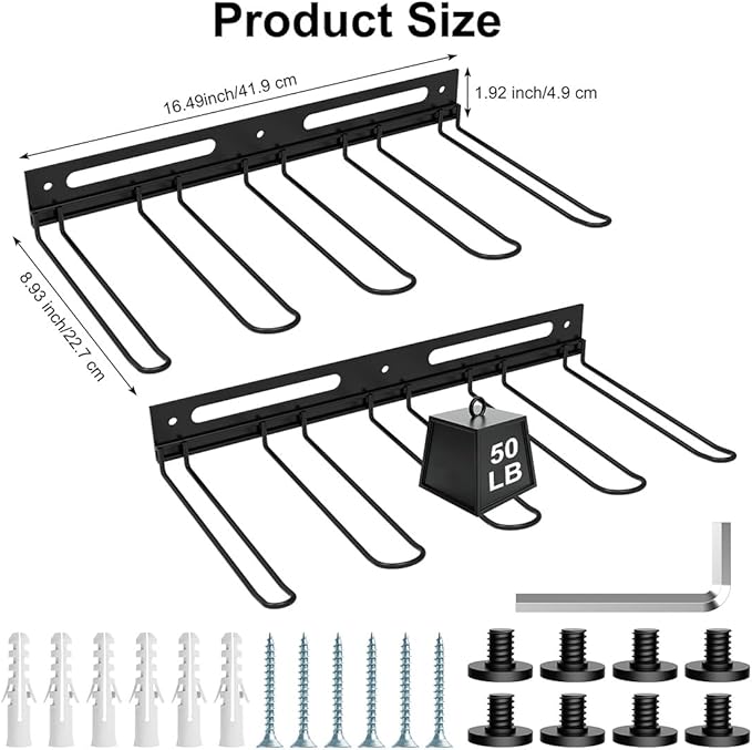 Garage Wall-Mounted Rack, Tool Storage Rack, Shed Shelf, Garden Tool Rack, Hanging Storage Rack for Yard Tools, for Suncast Shed Accessories (2-Pack)