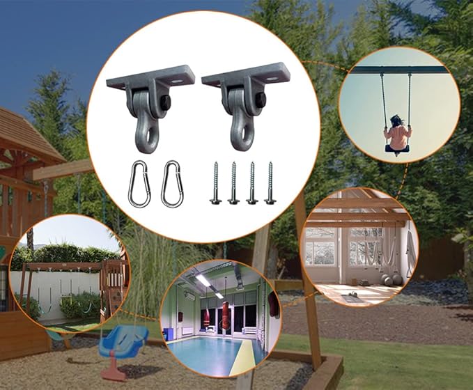 Heavy Duty Bronze Swing Hangers Screws Bolts Included Over 5000 lb Capacity Playground Porch Yoga Seat Trapeze Wooden Sets Indoor Outdoor (2 Pack)