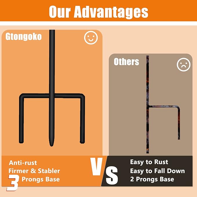 Gtongoko 48 Inch Shepherds Hooks for Outdoor 4 Pack Garden Hooks for Hanging Plants, Lanterns, Bird Feeders, Solar Lights, Mason Jars, Weddings Decor, Adjustable, Matte Black