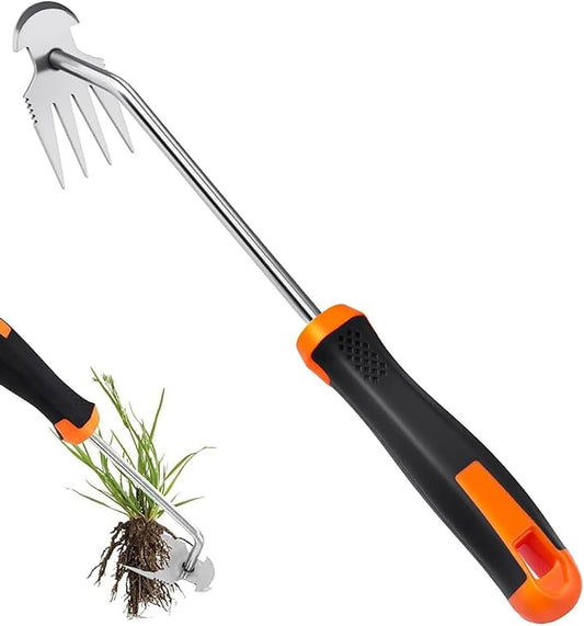 Weed Puller Tool, 2025 New Durable Garden Weed Pulling Tool, Portable Garden Weeder Tool for Vegetable Gardening Backyard Farm Planting & Weeding(Orange)
