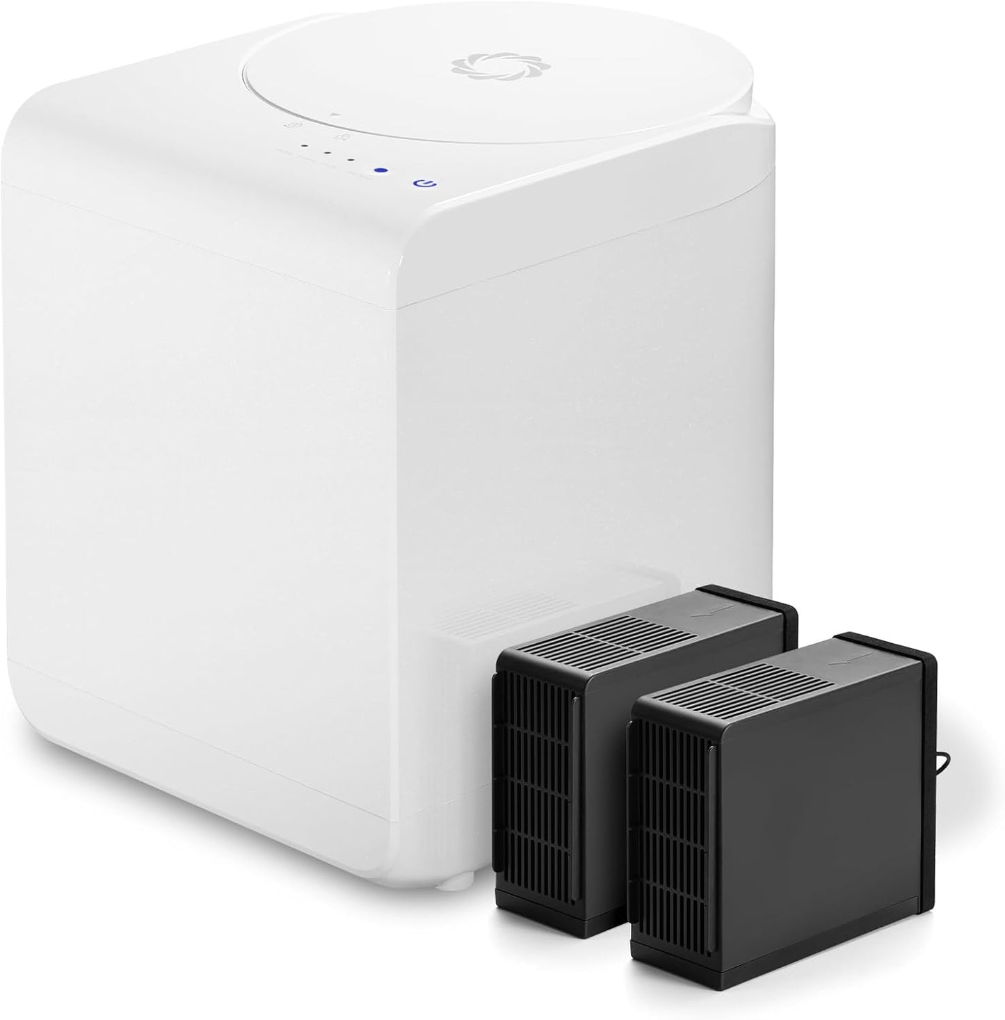 Airthereal Revive R500 Electric Kitchen Composter, SHARKSDEN® Tri-Blade, Turn Food Waste and Scraps into Natural Fertilizer for Plants, Glossy Pearl White