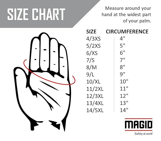 MAGID D-ROC ANSI A4 AeroDex Polyurethane Palm Coated Work Gloves, 1 Pair, Size 12/3XL, GPD482