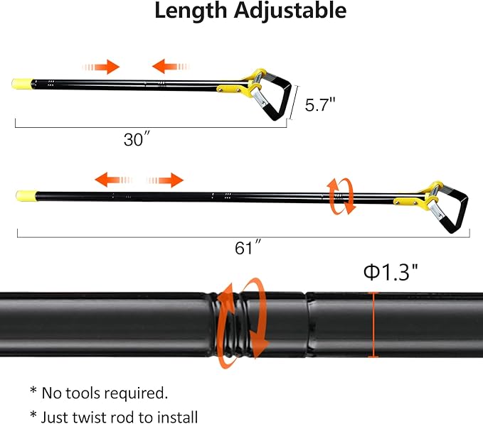 DonSail Hoe Garden Tool -Scuffle Garden Hula Hoes for Weeding Gardening Long Handle Heavy Duty - Adjustable Weeding Loop Stirrup Hoe 30-61 Inch Black
