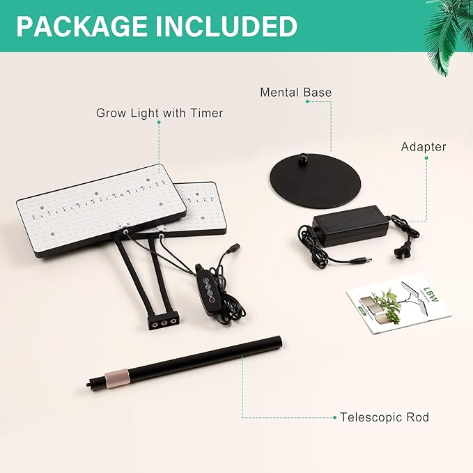 2024 Upgraded Desk Grow Lights for Indoor Plants, Dual-Head 428 LED Tabletop Full Spectrum Grow Light, with 3/6/12H Timer, 6 Brightness Levels, 3 Lighting Modes, Height Adjustable for 10-26 inches