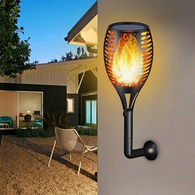 2 Pack Solar Light Outdoor (Super Larger Size) 96led Solar torches for outside,Ultra-Bright Solar Light Outdoor with Flickering Flame,Auto Lighting Dusk to Dawn Landscape Patio Lights for Garden Decor