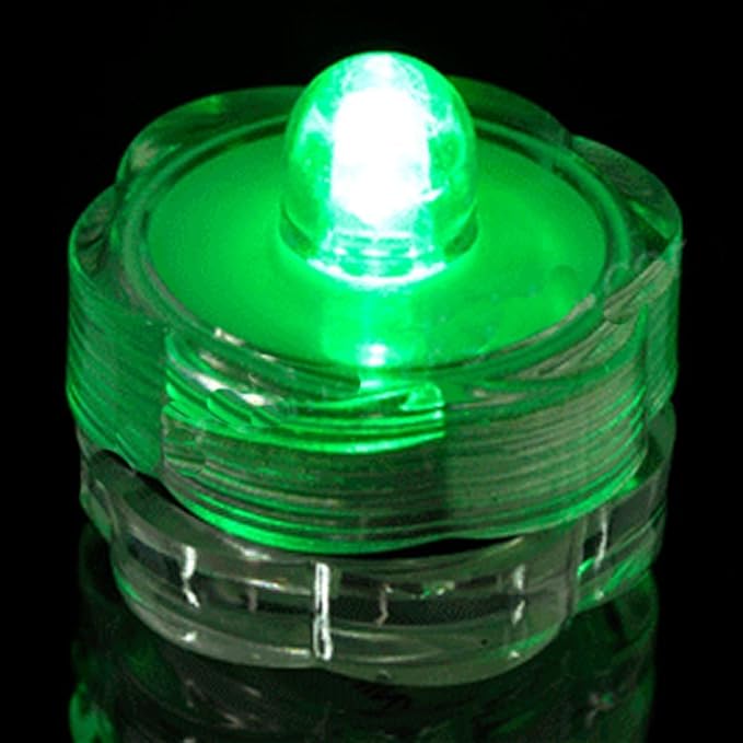Bright LED Floral Tea Light Vase Submersible Lights for Party Wedding (Green, 30 Pack)
