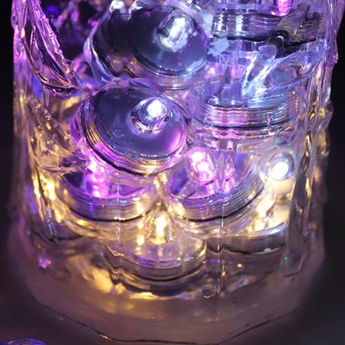Bright LED Floral Tea Light Submersible Lights for Party Wedding (White, 60 Pack)