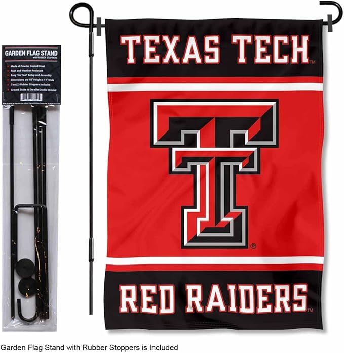 College Flags & Banners Co. Texas Tech Red Raiders Garden Flag with Stand Holder