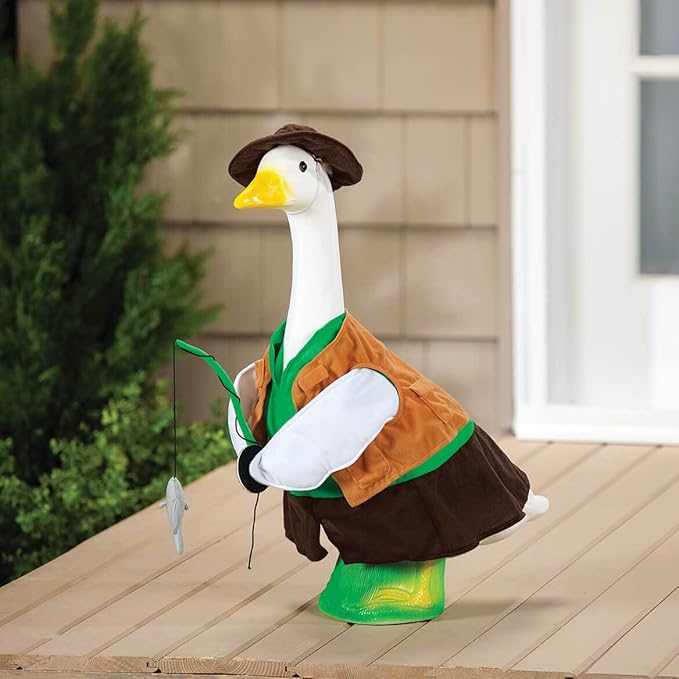 Miles Kimball Fishing Goose Outfit by GagglevilleTM, Fits Large 23" H Statue