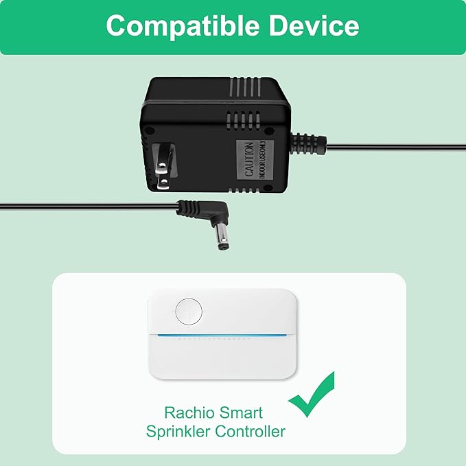 24V Power Supply for Rachio Smart Sprinkler Controller, AC to AC Wall Adapter Transformer, Indoor Irrigation System Controller Accessories Power Adapter