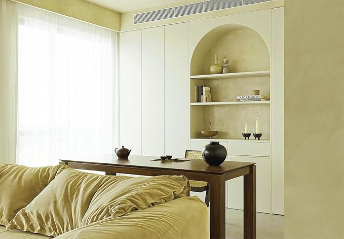 Dimoon 78.7''x15.7'' Beige Skin Peel and Stick Wallpaper Contact Paper Modern Self Adhesive Wall Paper Removable Renter Friendly Textured Solid Shelf Cabinet Vinyl Roll (78.7''x15.7'',Beige Skin)