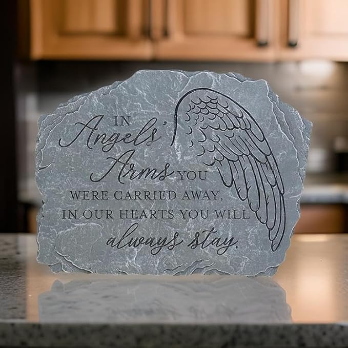 Carson Decorative in Angels' Arms Memorial Garden Stone for Loss of Loved One - Sympathy Gift for Funeral - Remembrance Stepping Stone for Indoor Outdoor Home Decor