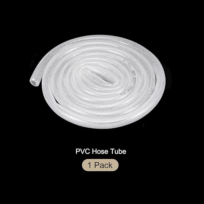 5/8" x 0.8" Braided Clear Plastic PVC Tubing 10ft High Pressure Flexible Reinforced Vinyl Tube, [for Garden Irrigation, Water Hose, Fish Tank, Water Transfer] - 15.9x20.6mm