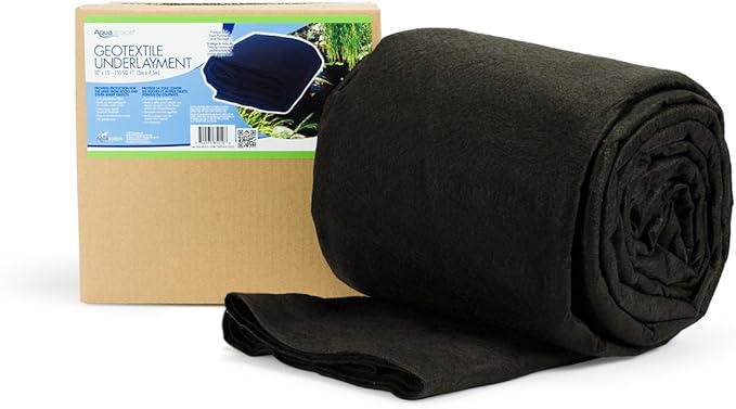 Aquascape Inc 85010 Pond and Water Garden Non-Woven Geotextile Underlayment, 150 sq. ft, Black