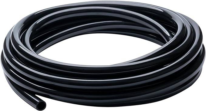 Black Vinyl Tubing 5/8” ID × 4/5” OD - 10 Feet PVC Flexible Plastic Tube Hybrid Hose, Transfer Water Air Oil for Pond Fountain Garden, Non-toxic and BPA free