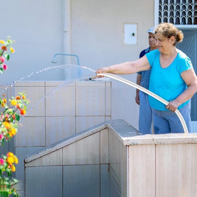 1.5"30M-98ft Lay-Flat Hose Pool Cleaning Belt Water Discharge Pump Hose With Aluminum Clamps Fittings Fire Hose Length Connection Hose Sump Pump Well Pump for House Garden and Irrigation Firehose