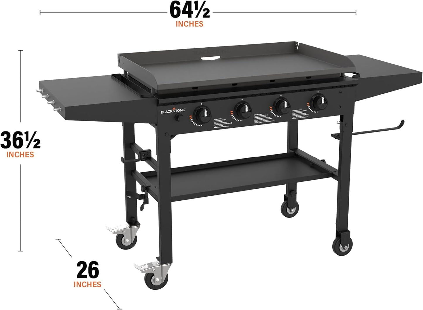 Blackstone 1554 36” Omnivore Griddle with Folding Side Shelves, Powder Coated Steel, Black