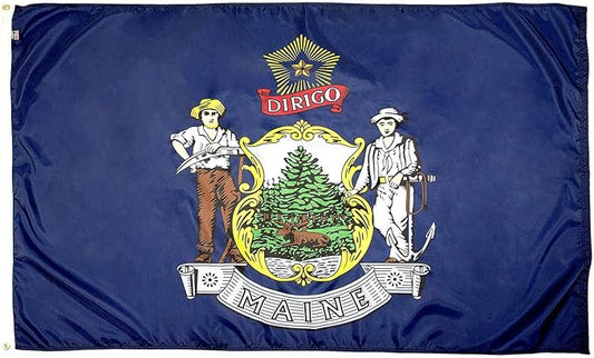 FlagSource Maine Nylon State Flag, Made in the USA, 3x5'
