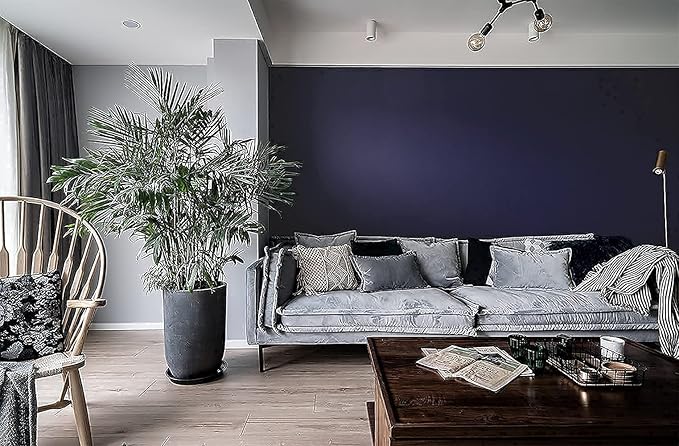 Dimoon 78.7''x17.7'' Blue Peel and Stick Wallpaper Contact Paper Modern Self Adhesive Wall Paper Removable Renter Friendly Textured Solid Color Shelf Cabinet Vinyl Roll (78.7''x17.7'',Tibetan Blue)