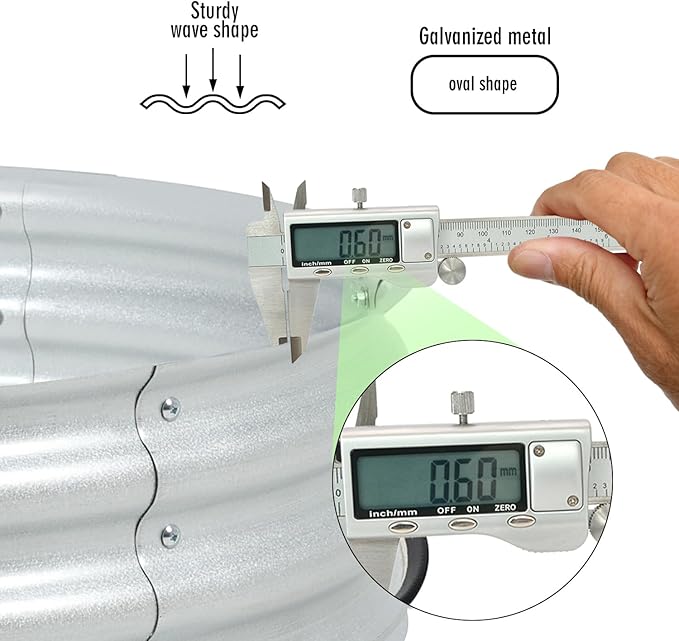 BPS Metal Raised Garden Bed, 2-Pack 2.5FT Diameter Galvanized Planter Raised Garden Boxes for Flower Planters, Vegetables Herb