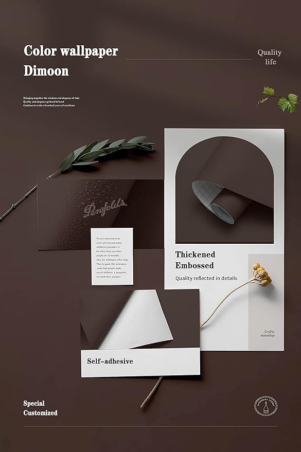 Dimoon 236''x17.7'' Grey Peel and Stick Wallpaper Contact Paper Modern Self Adhesive Wall Paper Removable Renter Friendly Textured Solid Color Shelf Cabinet Vinyl Roll (236''x17.7'',Dark Grey)