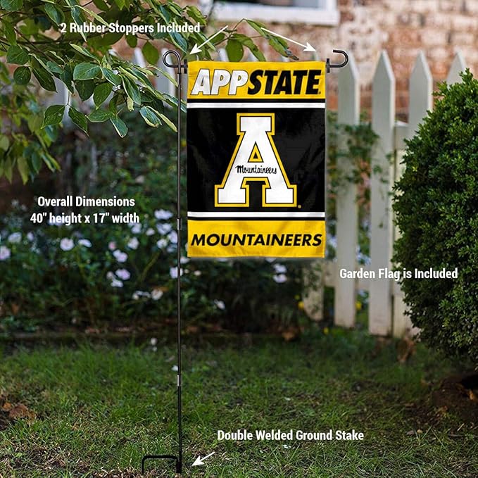 College Flags & Banners Co. Appalachian State Mountaineers Garden Flag with Stand Holder