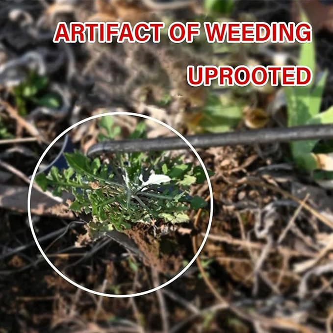 Amposei Weeding Artifact Uprooting Weeding Tool, Multifunctional Weeder, Hand Weeder Tool, Stand Up Weed Puller Tool with Handle for Garden Yard Farm Weed Removal (11 Teeth-Weed Tool)